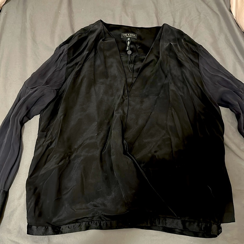 Rag & bone black blouse xs great for work